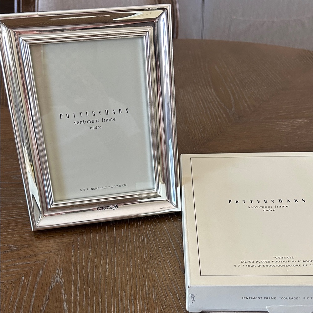Pottery Barn Silver Tone Sentiment Photo Frame